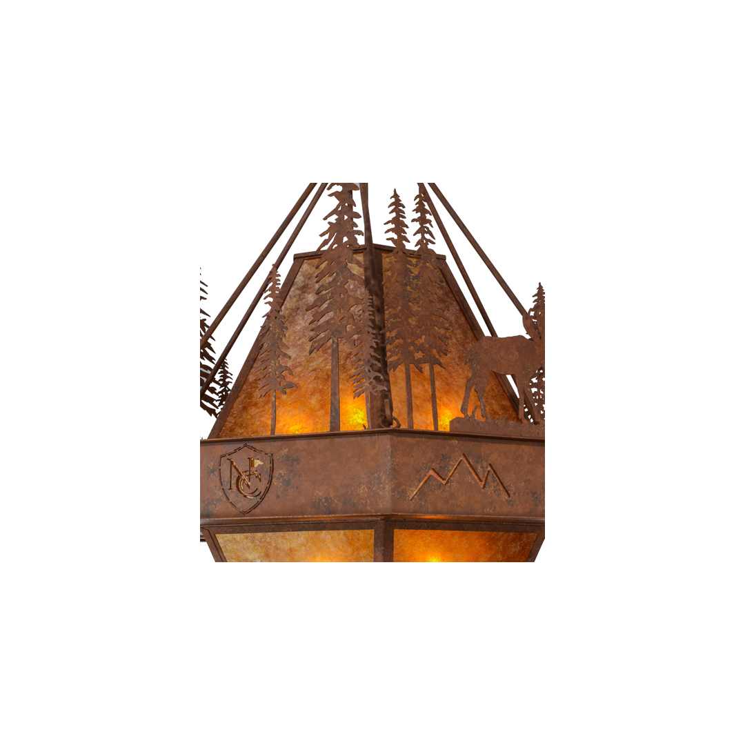 Moose at Dusk 8 Light 49" Wide Abstract Pendant