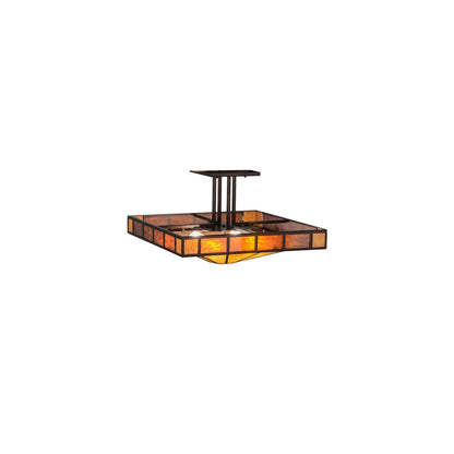 Zuvan Prime 4 Light 34" Wide Semi-Flush Square Ceiling Fixture