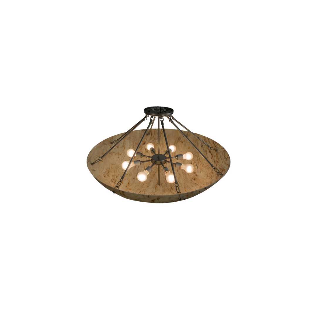 Madison 8 Light 36" Wide Semi-Flush Bowl Ceiling Fixture - Nickel Finish