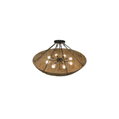 Madison 8 Light 36" Wide Semi-Flush Bowl Ceiling Fixture - Nickel Finish