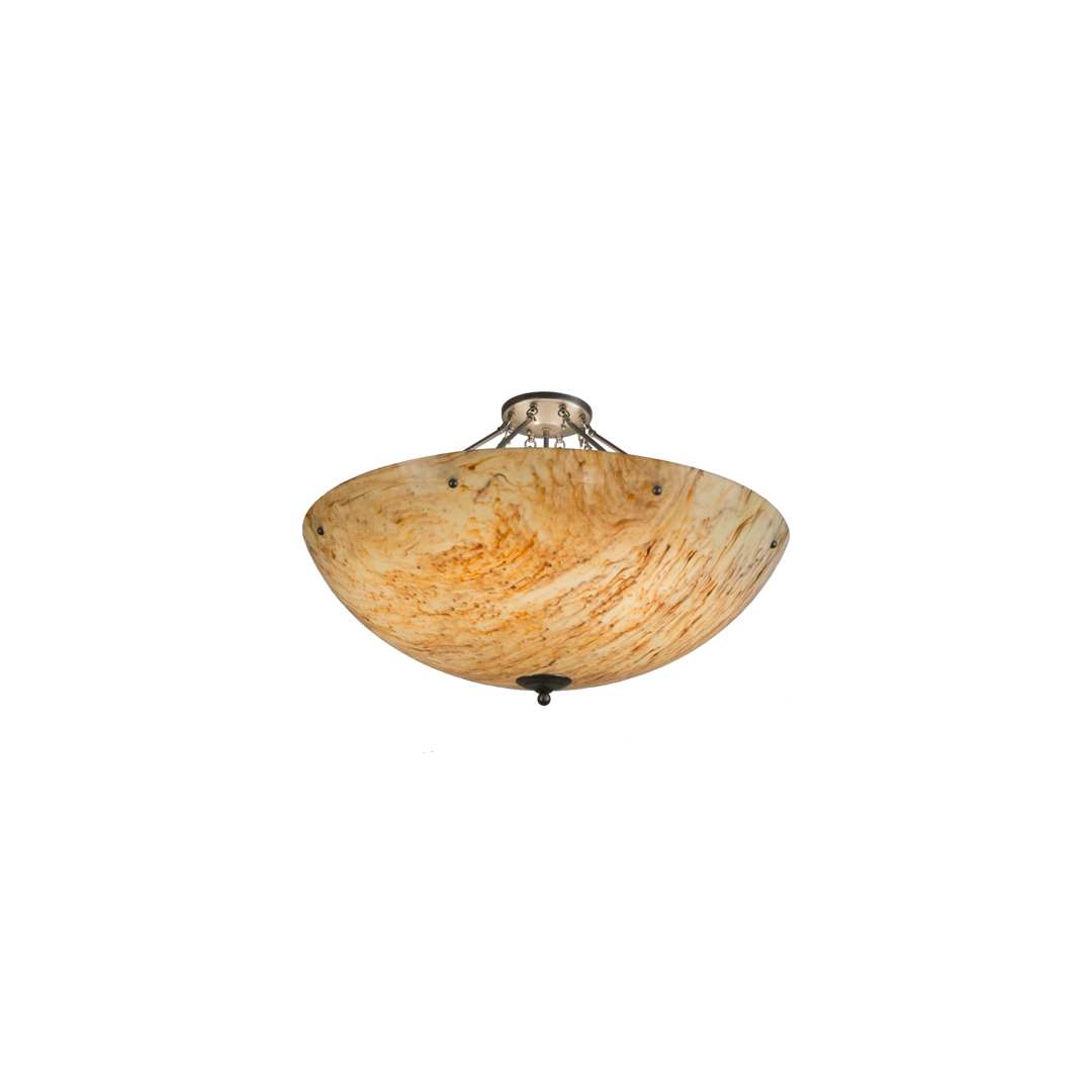 Madison 8 Light 36" Wide Semi-Flush Bowl Ceiling Fixture - Nickel Finish