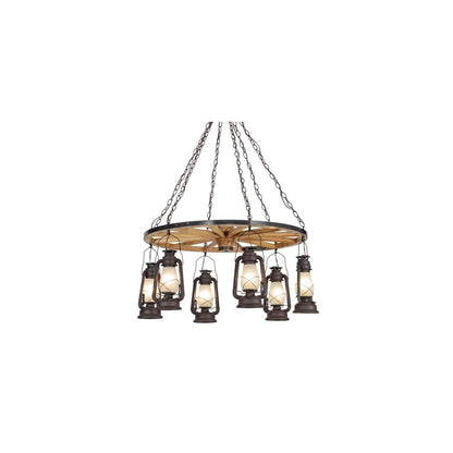 Miners Lantern 6 Light 40" Wide Lantern Chandelier
