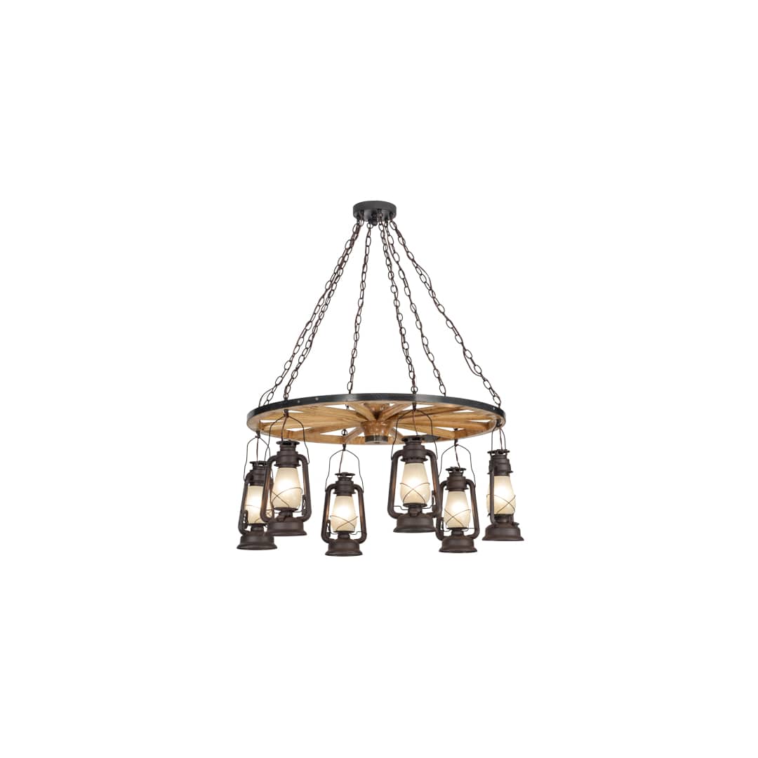 Miners Lantern 6 Light 40" Wide Lantern Chandelier