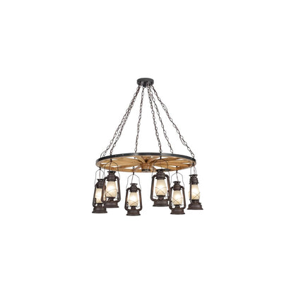 Miners Lantern 6 Light 40" Wide Lantern Chandelier