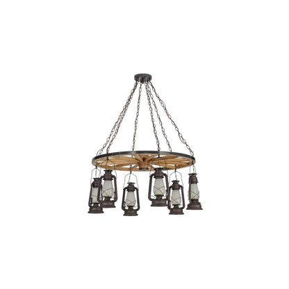 Miners Lantern 6 Light 40" Wide Lantern Chandelier