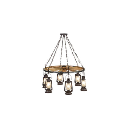 Miners Lantern 6 Light 40" Wide Lantern Chandelier