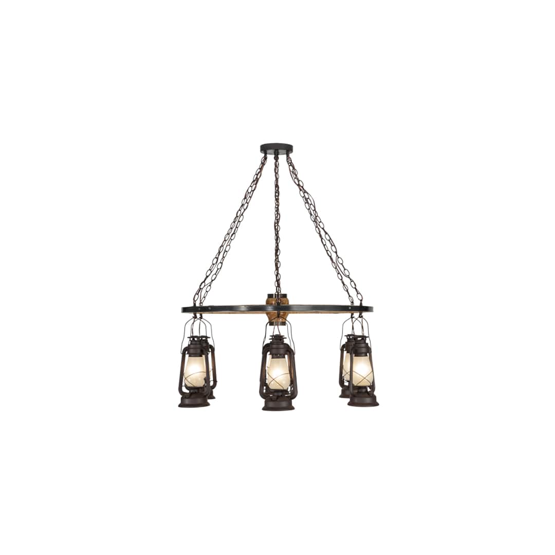 Miners Lantern 6 Light 40" Wide Lantern Chandelier