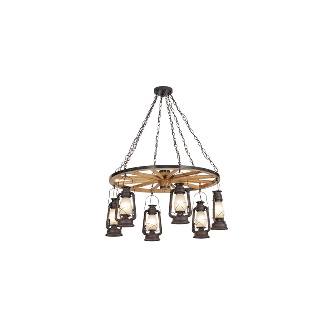 Miners Lantern 6 Light 40" Wide Lantern Chandelier