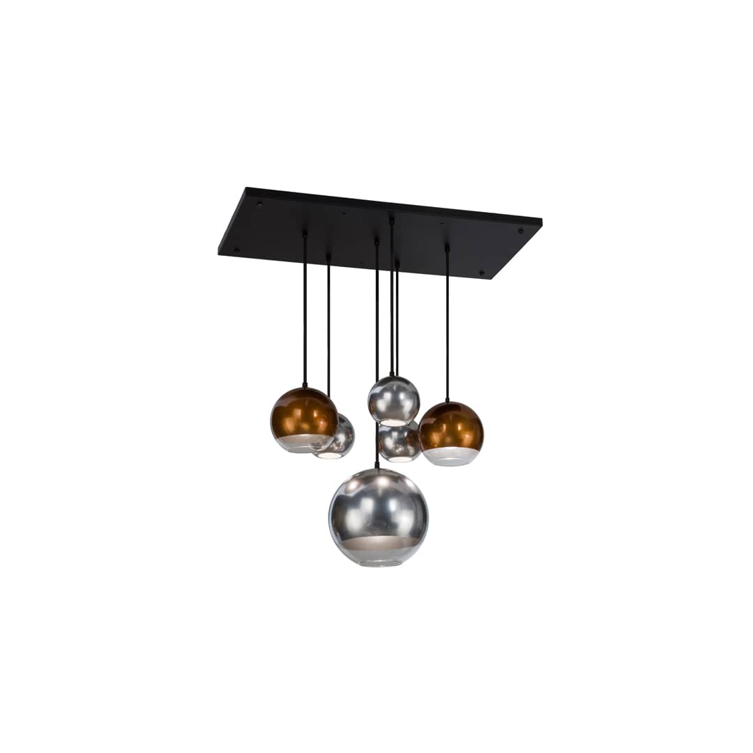 Metalica 6 Light 18" Wide Abstract Multi Light Pendant