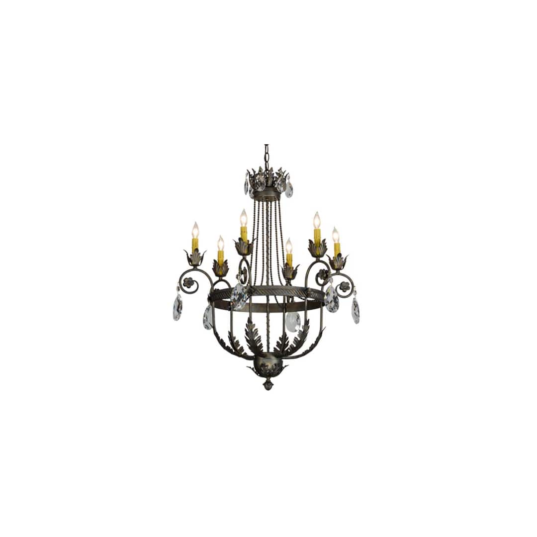 Antonia 6 Light 26" Wide Crystal Candle Style Chandelier