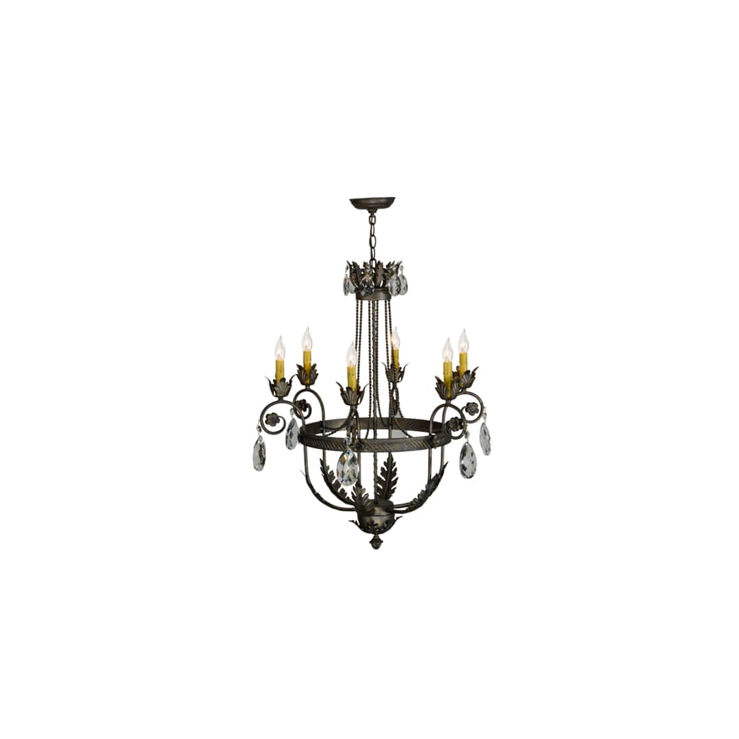 Antonia 6 Light 26" Wide Crystal Candle Style Chandelier