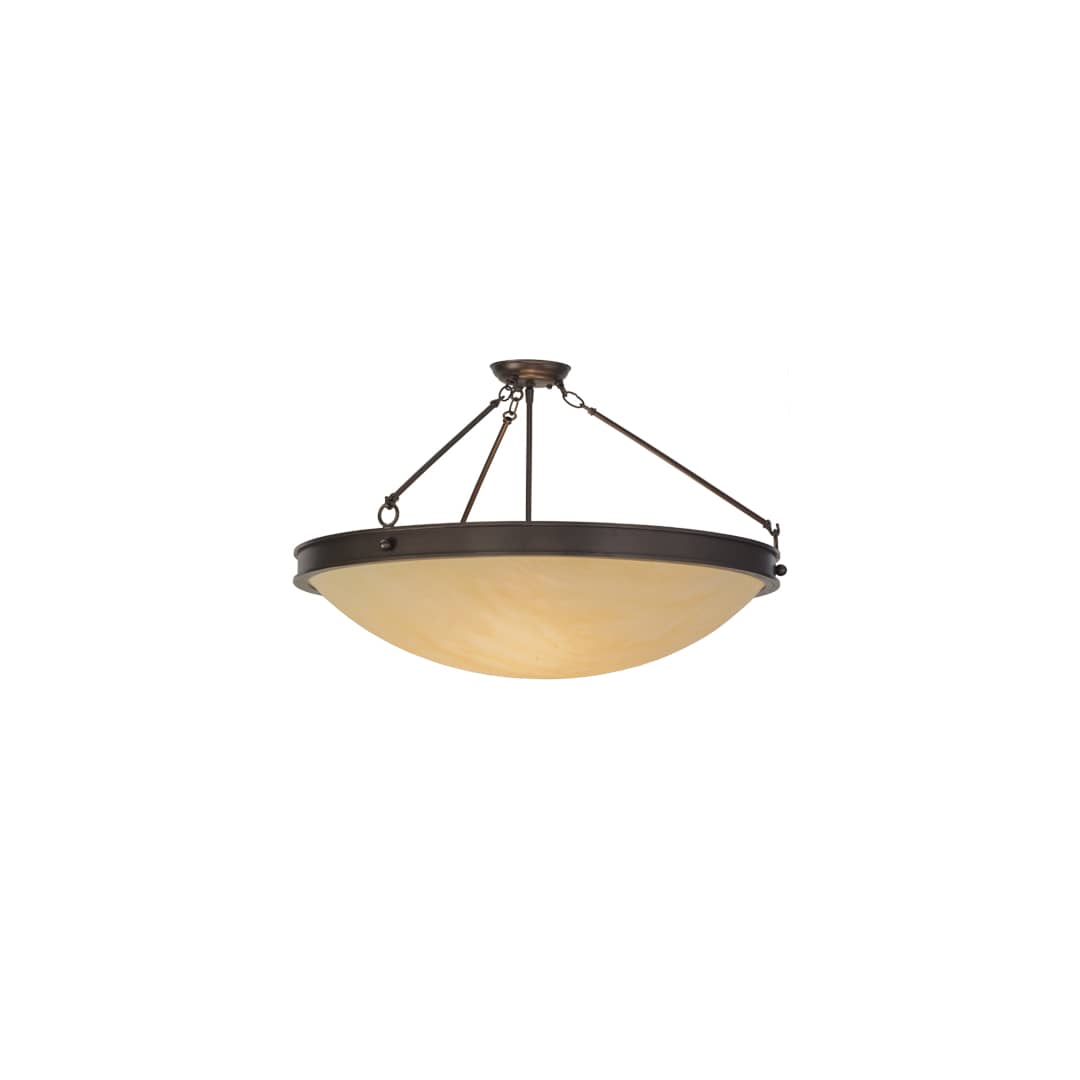 Dionne 3 Light 30" Wide Semi-Flush Bowl Ceiling Fixture - Mahogany Bronze Finish