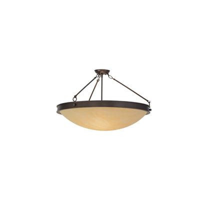 Dionne 3 Light 30" Wide Semi-Flush Bowl Ceiling Fixture - Mahogany Bronze Finish