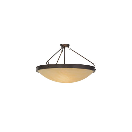 Dionne 3 Light 30" Wide Semi-Flush Bowl Ceiling Fixture - Mahogany Bronze Finish