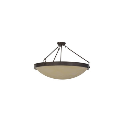 Dionne 3 Light 30" Wide Semi-Flush Bowl Ceiling Fixture - Mahogany Bronze Finish