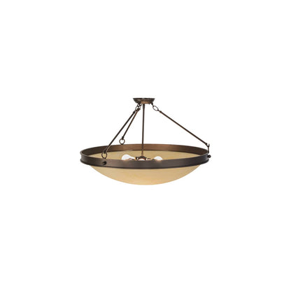 Dionne 3 Light 30" Wide Semi-Flush Bowl Ceiling Fixture - Mahogany Bronze Finish
