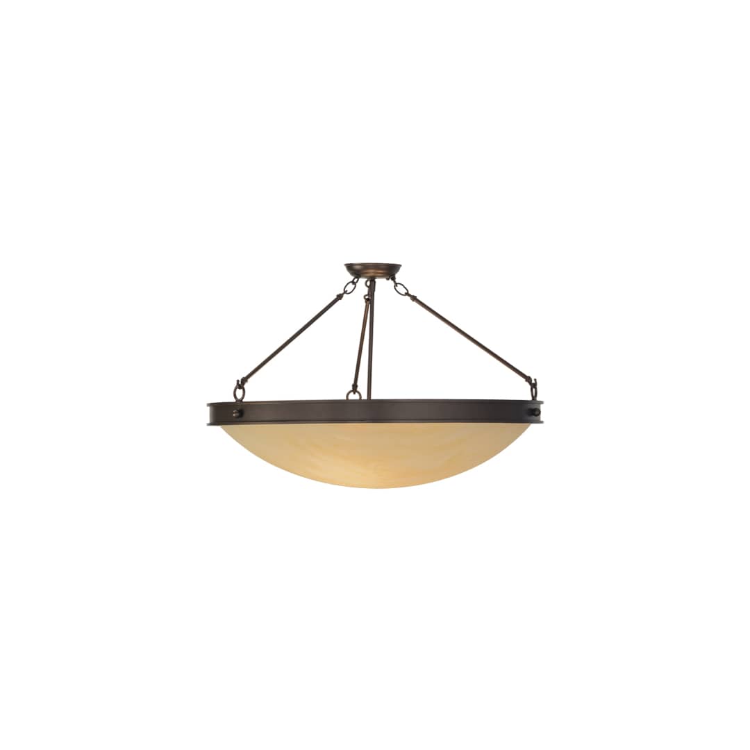 Dionne 3 Light 30" Wide Semi-Flush Bowl Ceiling Fixture - Mahogany Bronze Finish