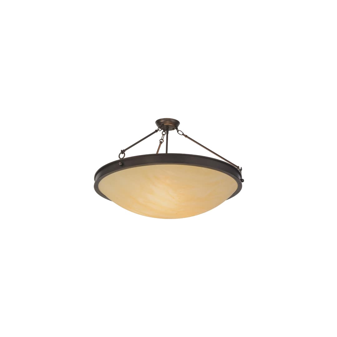 Dionne 3 Light 30" Wide Semi-Flush Bowl Ceiling Fixture - Mahogany Bronze Finish