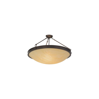 Dionne 3 Light 30" Wide Semi-Flush Bowl Ceiling Fixture - Mahogany Bronze Finish