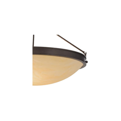 Dionne 3 Light 30" Wide Semi-Flush Bowl Ceiling Fixture - Mahogany Bronze Finish