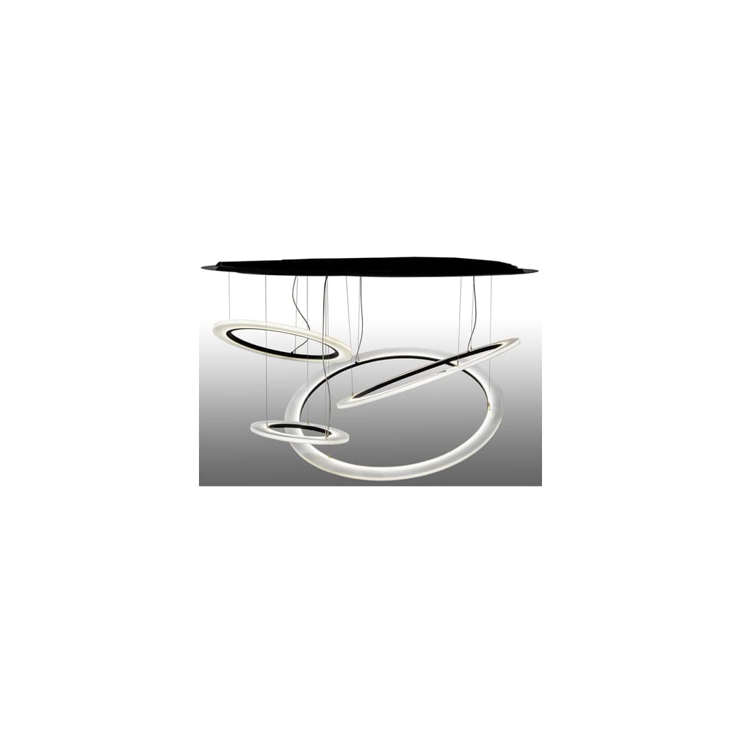 Anillo Tilt 84" Wide Abstract Multi Light Pendant