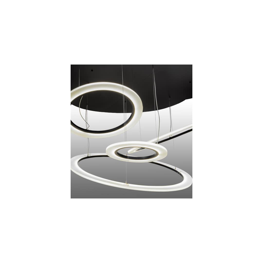 Anillo Tilt 84" Wide Abstract Multi Light Pendant