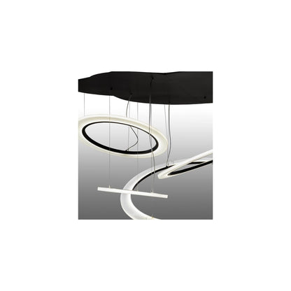 Anillo Tilt 84" Wide Abstract Multi Light Pendant