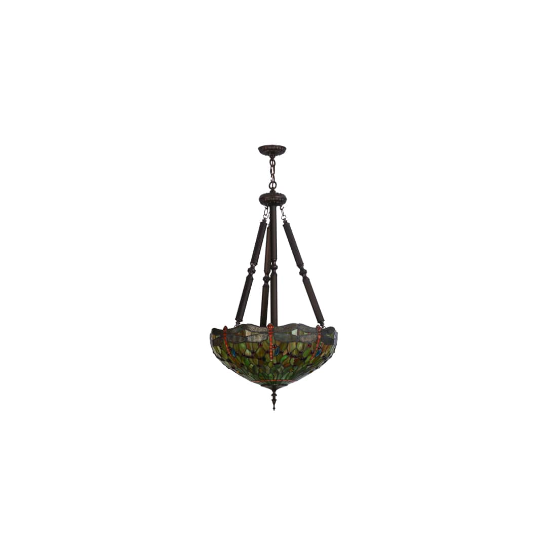 Tiffany Hanginghead Dragonfly 5 Light 22" Wide Pendant