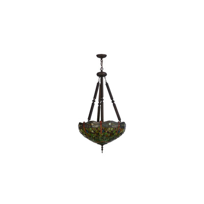 Tiffany Hanginghead Dragonfly 5 Light 22" Wide Pendant