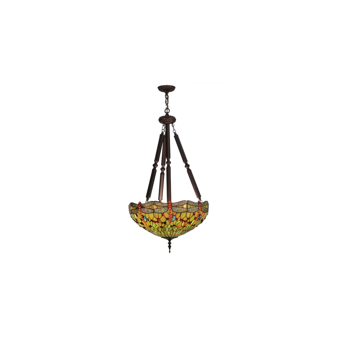Tiffany Hanginghead Dragonfly 5 Light 22" Wide Pendant