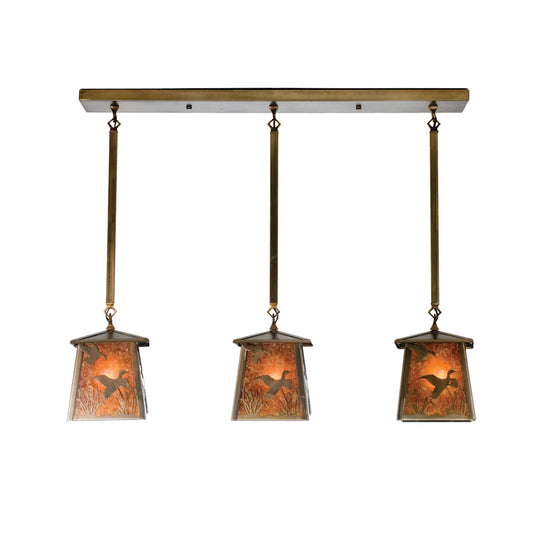 37" L Ducks In Flight 3 Light Island Pendant