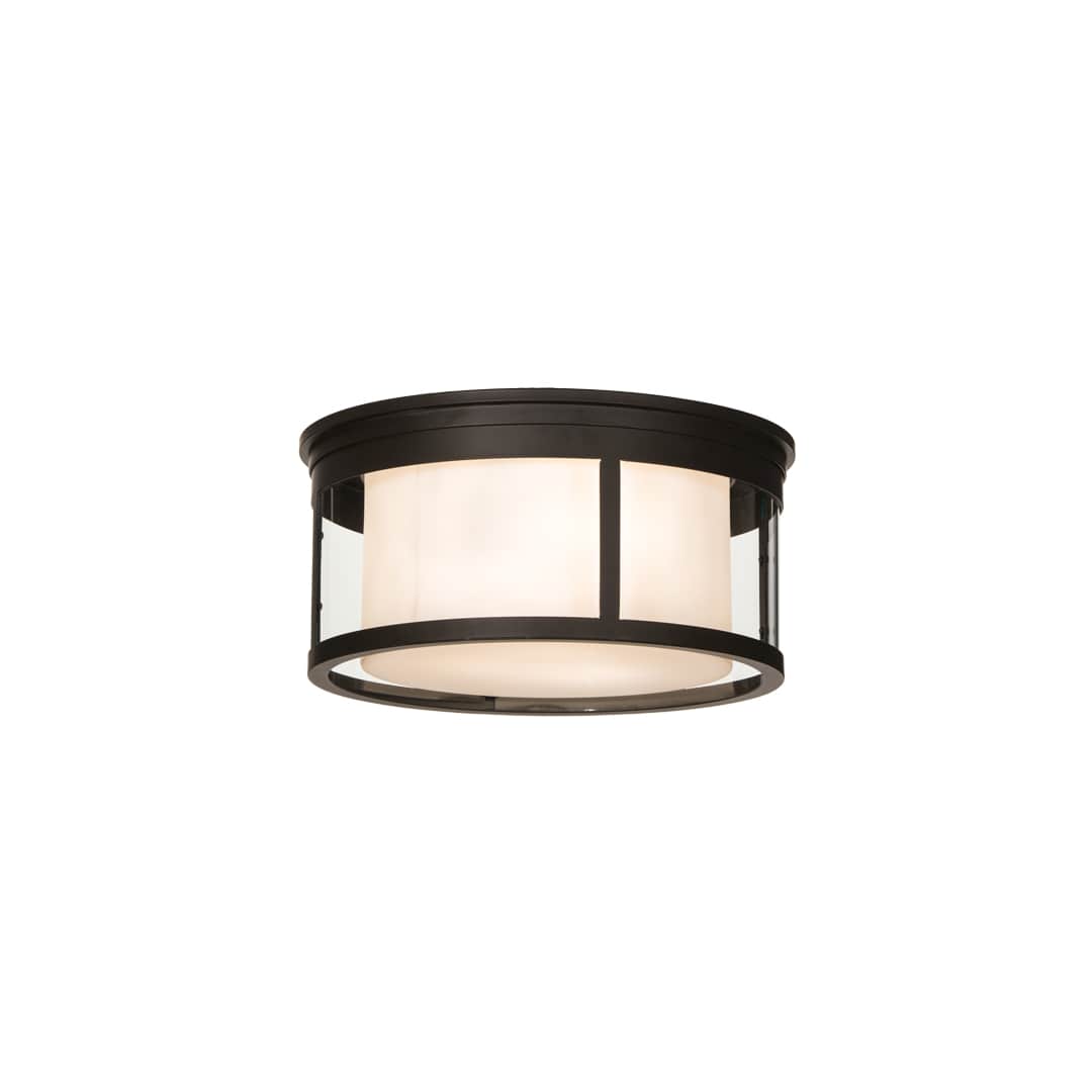 Cilindro Campbell 3 Light 19" Wide Flush Mount Drum Ceiling Fixture - Oil Rubbed Bronze Finish