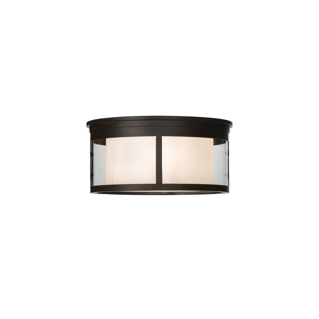 Cilindro Campbell 3 Light 19" Wide Flush Mount Drum Ceiling Fixture - Oil Rubbed Bronze Finish