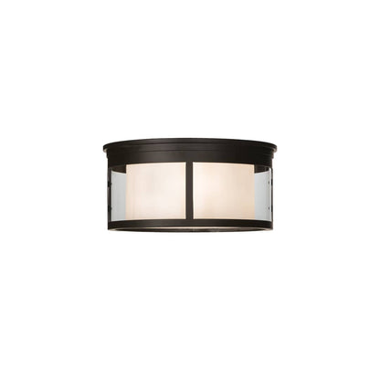 Cilindro Campbell 3 Light 19" Wide Flush Mount Drum Ceiling Fixture - Oil Rubbed Bronze Finish