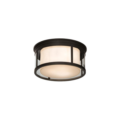 Cilindro Campbell 3 Light 19" Wide Flush Mount Drum Ceiling Fixture - Oil Rubbed Bronze Finish