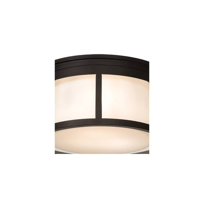 Cilindro Campbell 3 Light 19" Wide Flush Mount Drum Ceiling Fixture - Oil Rubbed Bronze Finish
