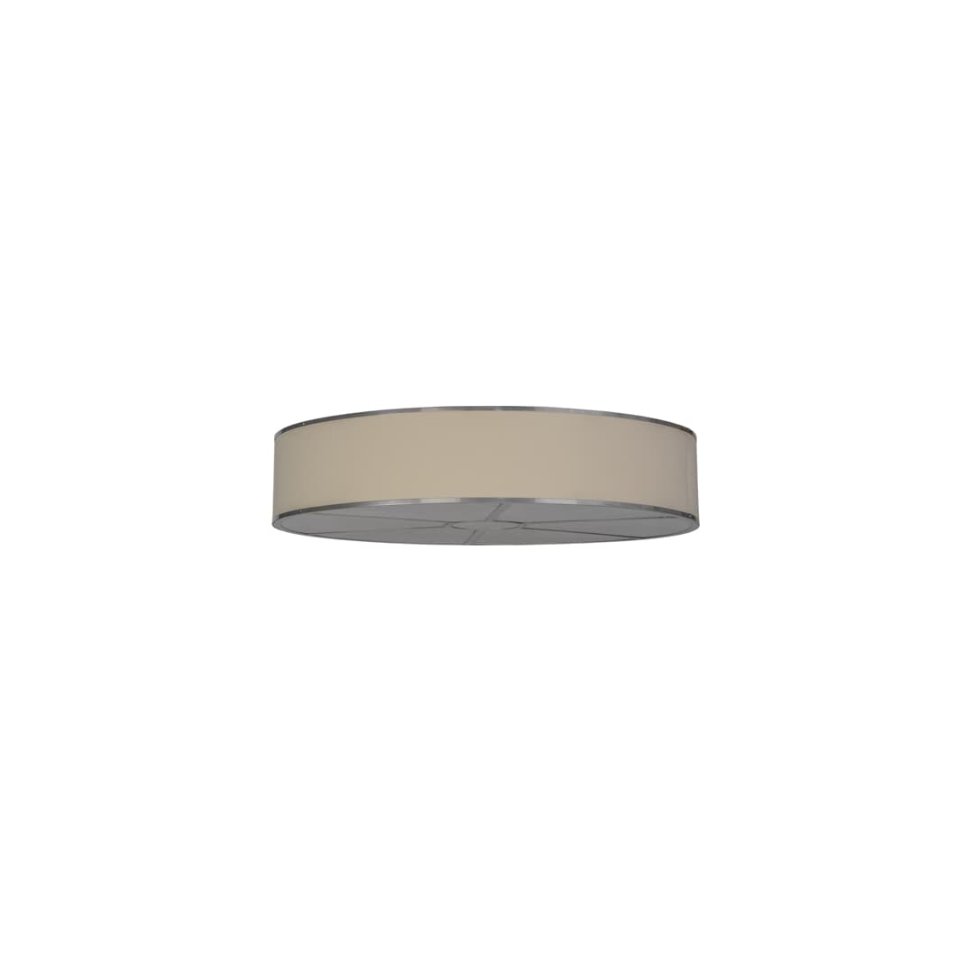 Cilindro 8 Light 48" Wide Flush Mount Drum Ceiling Fixture with Natural Beige Shade - Nickel Finish