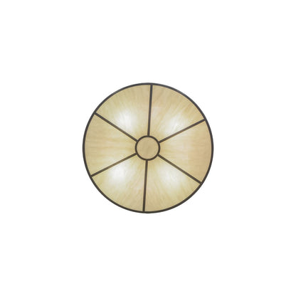 Cilindro 8 Light 48" Wide Flush Mount Drum Ceiling Fixture with Natural Beige Shade - Nickel Finish