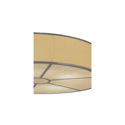 Cilindro 8 Light 48" Wide Flush Mount Drum Ceiling Fixture with Natural Beige Shade - Nickel Finish