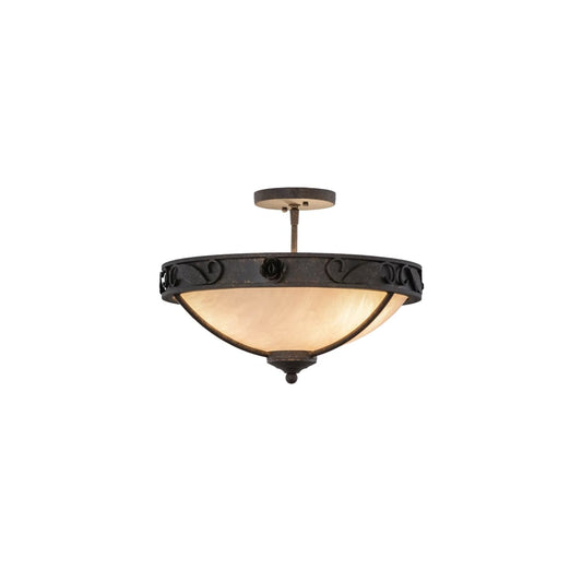 Arabesque 3 Light 17" Wide Semi-Flush Bowl Ceiling Fixture