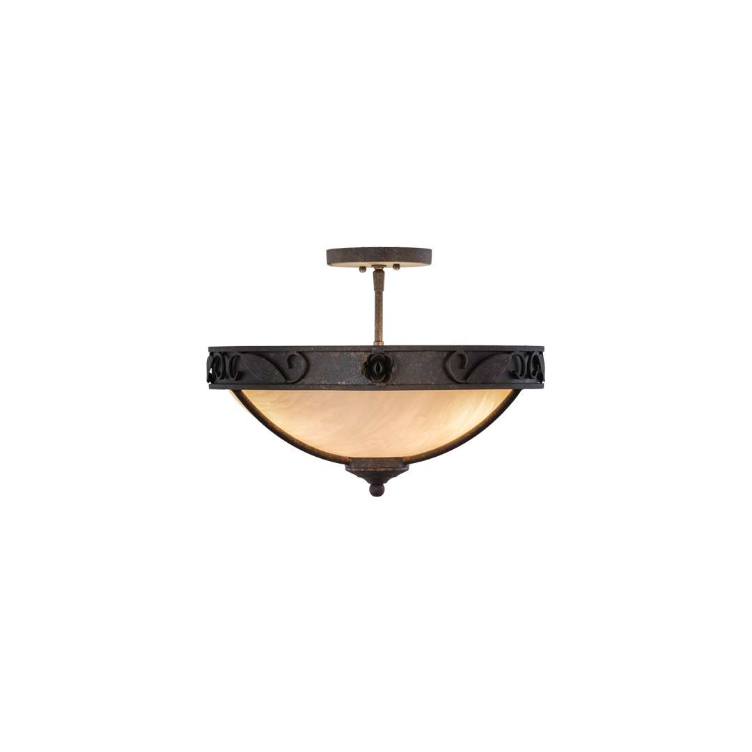 Arabesque 3 Light 17" Wide Semi-Flush Bowl Ceiling Fixture