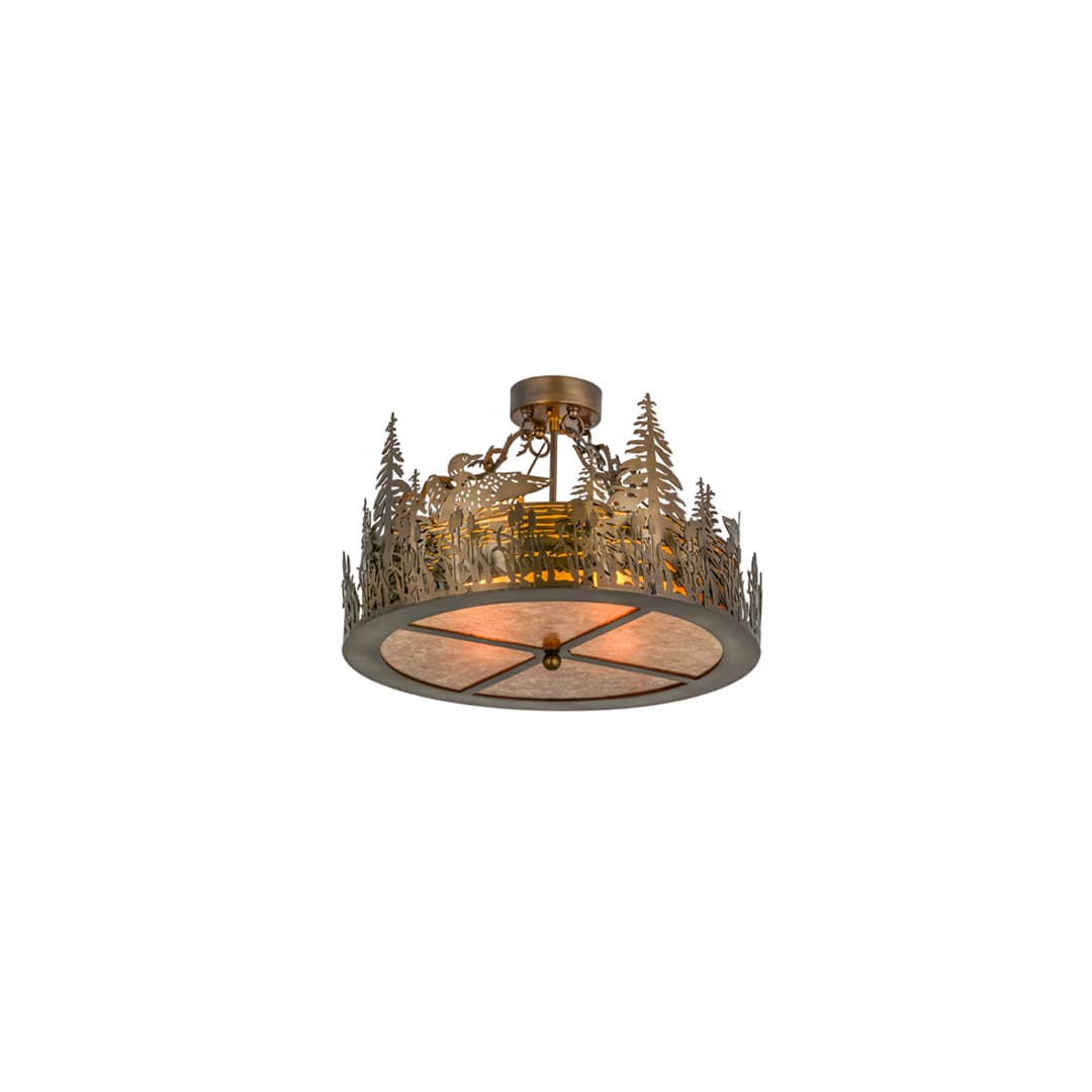 Loon 4 Light 22" Wide Semi-Flush Drum Ceiling Fixture