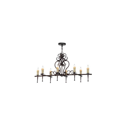 Monica 8 Light 24" Wide Taper Candle Linear Chandelier