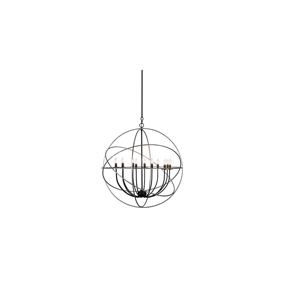 Atom Enerjisi 12 Light 36" Wide Taper Candle Globe Chandelier