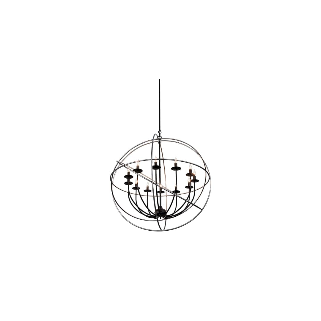 Atom Enerjisi 12 Light 36" Wide Taper Candle Globe Chandelier