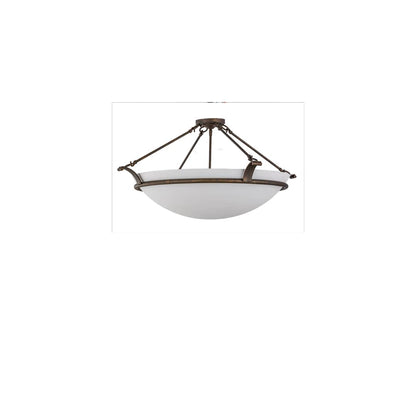 Almeria 4 Light 32" Wide Semi-Flush Bowl Ceiling Fixture with Statuario Idalight Shade - Gilded Tobacco Finish