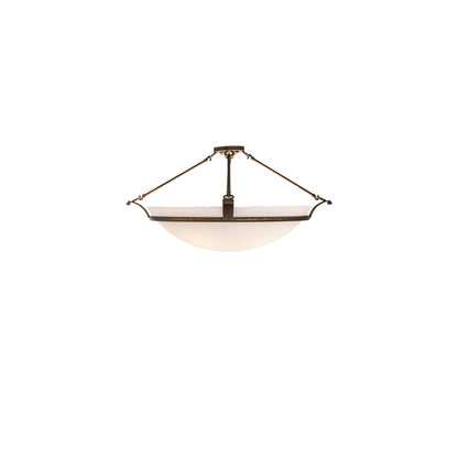 Almeria 4 Light 32" Wide Semi-Flush Bowl Ceiling Fixture with Statuario Idalight Shade - Gilded Tobacco Finish