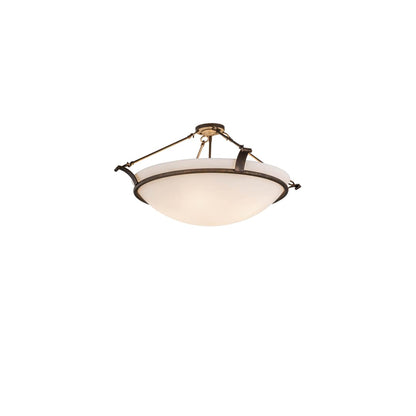 Almeria 4 Light 32" Wide Semi-Flush Bowl Ceiling Fixture with Statuario Idalight Shade - Gilded Tobacco Finish