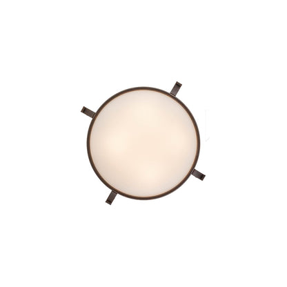 Almeria 4 Light 32" Wide Semi-Flush Bowl Ceiling Fixture with Statuario Idalight Shade - Gilded Tobacco Finish