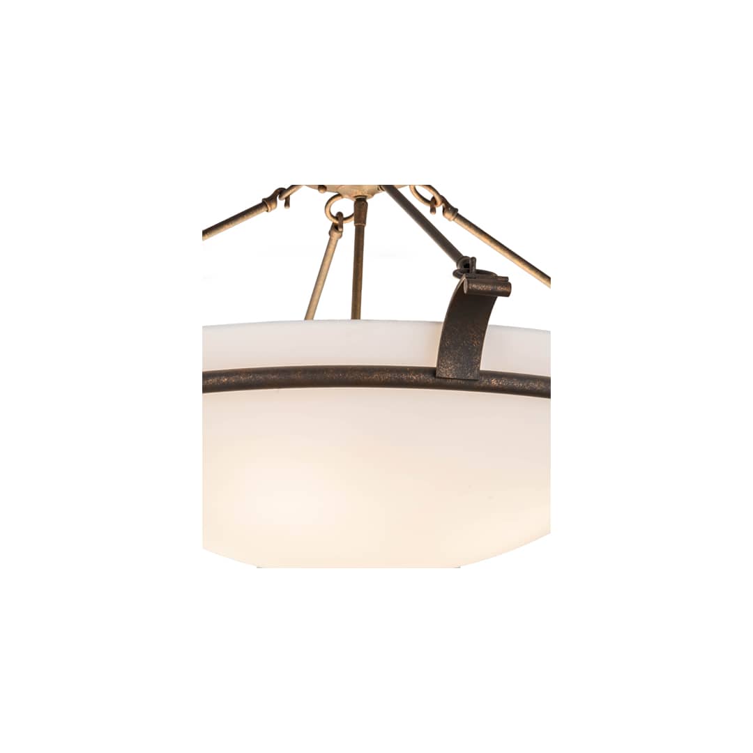 Almeria 4 Light 32" Wide Semi-Flush Bowl Ceiling Fixture with Statuario Idalight Shade - Gilded Tobacco Finish